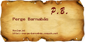 Perge Barnabás névjegykártya